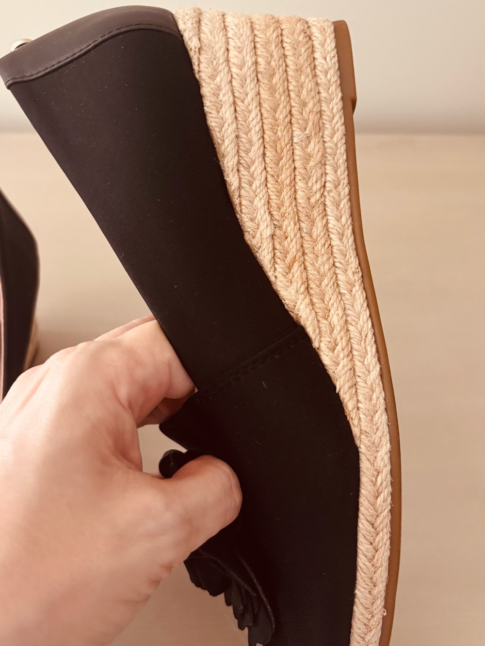 Taryn Rose Black Floral Espadrille Slip-Ons - Picture 3 of 7